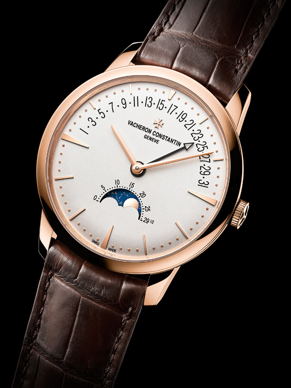 red gold case copy Vacheron Constantin Patrimony Moonphase & Retrograde Date