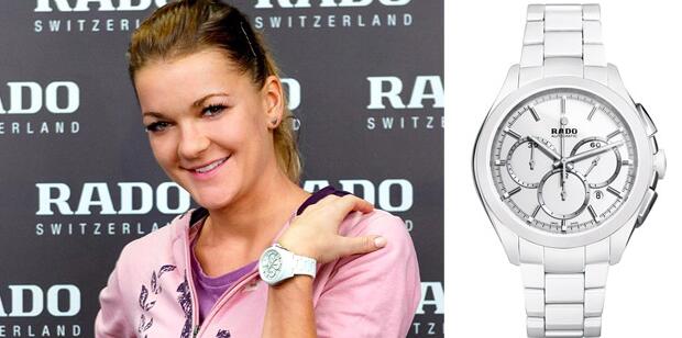 High-end White Ceramic Bracelets Replica Rado HyperChrome Chronograph Automatic Watches Accompany Agnieszka Radwanska