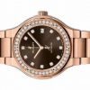 The brown dials copy watches are decorated with diamonds.